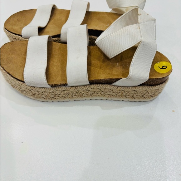 Esprit Women's Cream Espadrille Sandals with elastic ankle straps size 9 - Picture 6 of 10